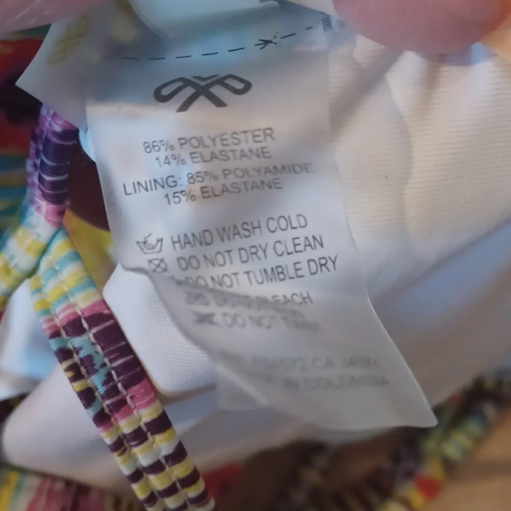 Pilyq Barcelona Multi-Colored Design Print Beaded Front Strappy Bikini Top - Picture 8 of 8